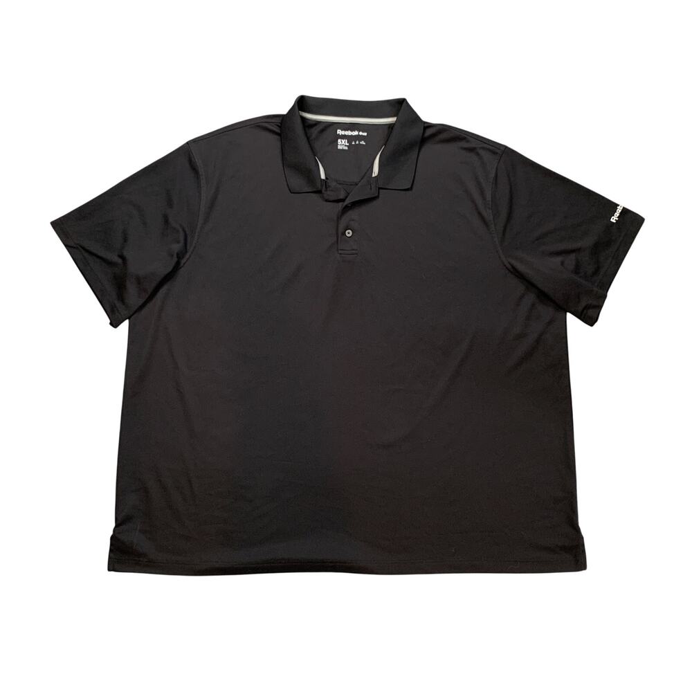 Reebok Polo Shirt Mens 5XL Black Golf Short Sleeve Moisture Wicking Performance